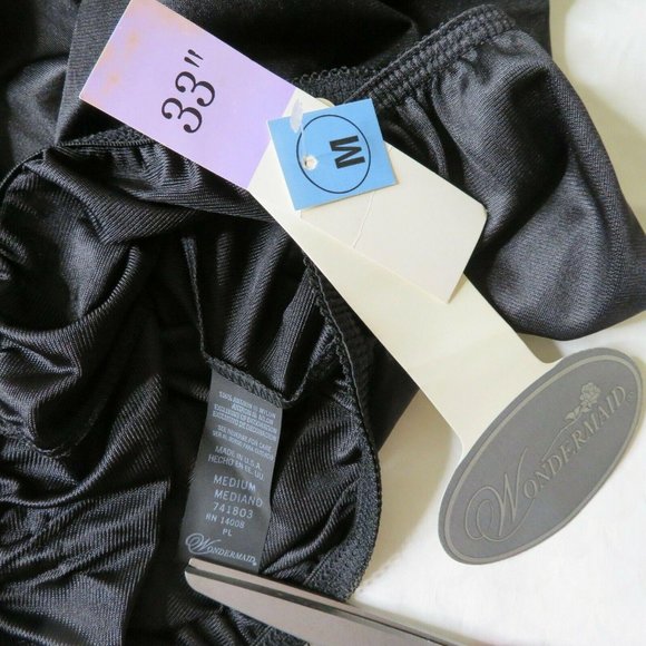Vintage Wondermaid Satin NYLON Half SLIP Black - Picture 4 of 10